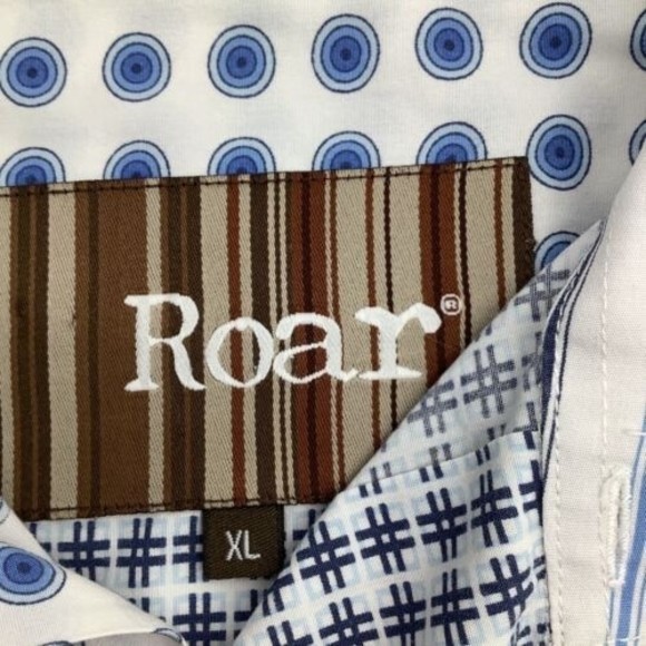 Roar Mens Long Sleeve‎ Button Up Multi Pattern Shirt Size XL - Picture 4 of 6